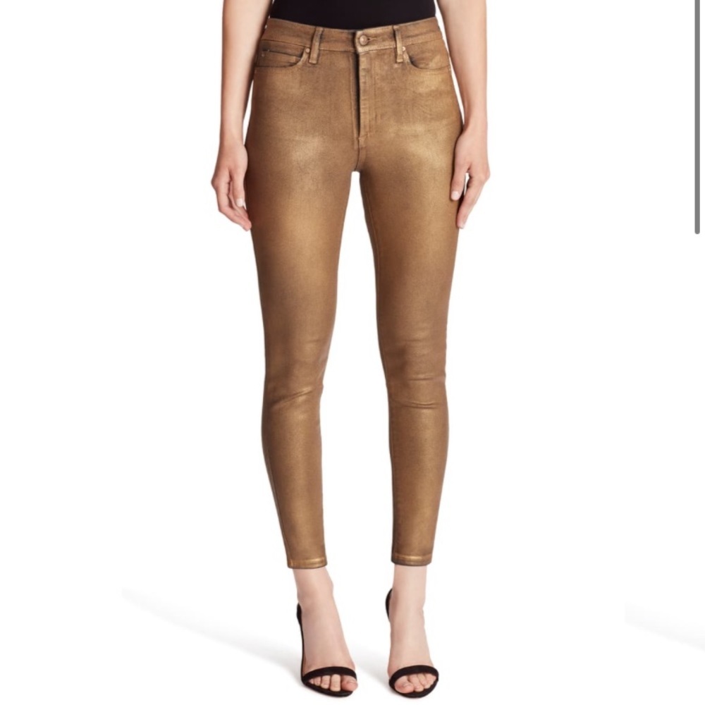 Ella Moss Metallic High Waist Ankle Skinny Jeans